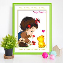 Cross stitch cartoon cute anime simple childrens bedroom student handmade small pieces 2021 new thread embroidery self embroidery