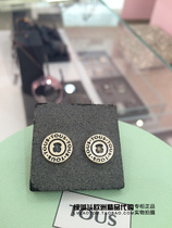 European Light Extravaganza TOUS Peach Silk Bear Brief Personality Denim Button Shaped Cubs 925 Pure Silver Ear Nail Woman