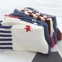 National flag mens socks striped stars in the socks autumn and winter warm cotton socks couples socks neutral socks art trend socks