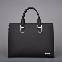 Jue Carpenter brand bag horizontal section mens oblique cross cowhide business bag Cowhide briefcase Mens bag handbag shoulder bag