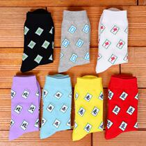 Special Price All-cotton Personality Mahjong Cotton Socks Damp Men Socks Creative Socks Men Cotton Socks stockings