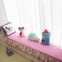High density sponge customized pink princess room floating window mat childrens room bedroom window sill shoe cabinet cushion solid color cushion