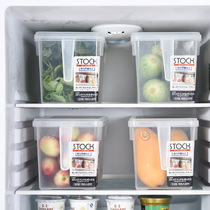 Japan imported refrigerator crisper food fruit fresh storage box plastic rectangular food box with lid large