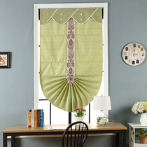 Roman curtain Nordic chenille jacquard shutter partition living room study lifting curtain custom roller blind