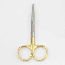Tiangong gold handle scissors beauty plastic plastic blunt head serrated 12 5cm straight head elbow beauty scissors