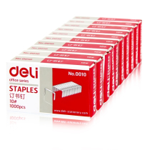 Daili 0010-10 Staples Conventional Universal Small Staples 1000 Boxes Financial Office Stationery (Colorless) Can Order 10 Pages Single Boxed