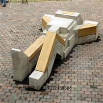 Customized FRP Innovative Leisure seat sculpture square human-shaped rest stool modeling ornaments landscape sculpture