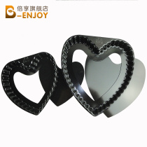 Double share 6 8-inch heart-shaped Chrysanthemum Pie Disc Heart-shaped Live Bottom Pizza Dish Not Stained Tray