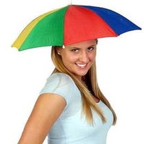 1pcs portable umbrella hat multicolor cap sun rain fishing c