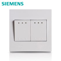 Siemens switch socket panel Lingzhe series elegant White two position double Open band fluorescent two open dual control switch