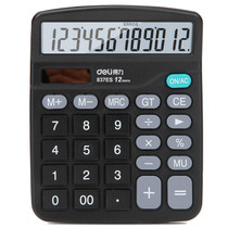 Del Stationery 837ES calculator 12 students financial accounting computer send battery dual power calculator