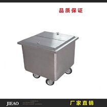 201 stainless steel flour truck with Caster with Caster with steering canteen sugar flour bucket rice noodle storage car with lid