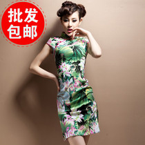 2021 New Fashion improved elastic cotton hemp cheongsam ladies daily elegant short linen cheongsam skirt