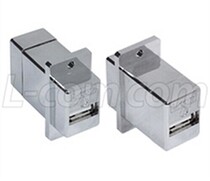 L-com fully shielded metal plated panel is mounted USB adapter A port TO A port A ECF504-UAAS