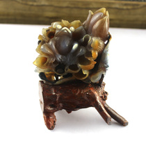 Big clearance Fuxin natural agate gentlemans croak call Caihua blooming birthday feng shui ornaments