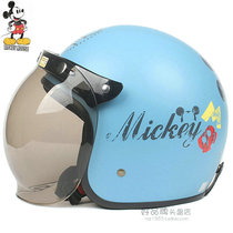 Taiwan EVO Mickey frosted Blue Halle electric motorcycle half helmet male and female retro warm safety helmet Winter