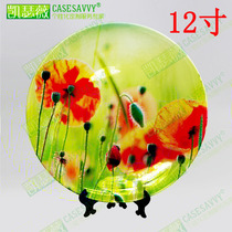 12-inch flower porcelain plate hanging plate decorative plate wall sitting plate setting plate ceramic plate creative home craft gift plate