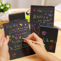 Korean version of scratch painting book Korean version of fun graffiti creative black cardboard scratch Painting Book Wholesale send bamboo pen