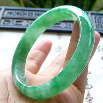Mingkai jade 52 small circle mouth old pit hydrated light green princess jade bracelet Myanmar natural A goods jade 170508