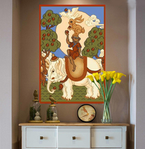 Encrypted thickened pure wool hanging blanket tapestry childrens bedroom Xuanguan (auspicious ruyi) 0 6 * 0 8 m