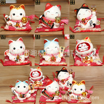 Jinshi Workshop Net red big head Meng Cat Fan Er Cat Ceramic Lucky cat piggy bank Home blessing decoration desktop stand