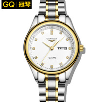 Crown Piano Mens Watch Swiss mens quartz watch hollow double calendar steel waterproof watch