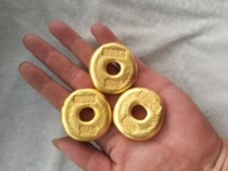 Antique Miscellaneous antique carving Qing Dynasty brass gilt gold ingot gold bar Qing Dynasty gold ingot