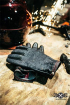 American production GRIFTER winter plus velvet warm wool denim soft deerskin Harley motorcycle gloves
