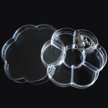 7-grid storage box round transparent box small box covered plastic box jewelry box medicine box wholesale