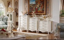European style five-bucket cabinet solid wood white pastoral cabinet carved solid wood cabinet three-way cabinet combination
