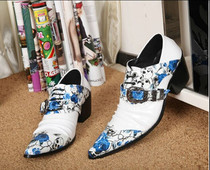 New Japanese and Korean version of young fashionista mens single shoes youth hair stylist leather shoes nightclub bar genuine leather shoes