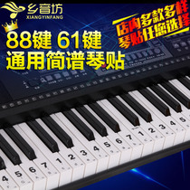 Special price 88 key 61 key large font transparent piano keyboard sticker electronic piano stick stick note key post