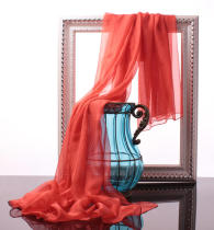 Korean Spring and Autumn Winter solid color scarf belly partner super long womens gauze silk scarf big shawl