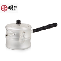 Tomorrow sterling silver teapot 999 silver pot bubble Teapot side push festival high-rise bamboo silver tea set