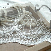 Taiwan Island wedding dress clothing bottom edge accessories Palace gorgeous style embroidery lace 916 ivory white lace fabric