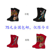 Autumn and winter new old Beijing cloth shoes womens boots inner heightening boots cloth boots single boots long boots womens shoes winter wedding shoes cotton boots