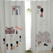 Brief High-end Korea Import Cartoon High Precision Cloth Finished light Shading Art Septiebreak Door Curtain Personality children curtains