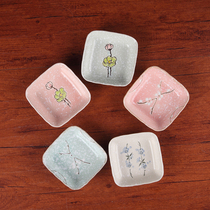 Japanese-style small plate Ceramic square seasoning plate Soy sauce plate Hot pot sauce plate Snack plate cold dish plate