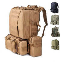 Outdoor mountaineering combination backpack shoulder mens and womens 50L military bag attack backpack combination bag travel travel package