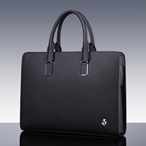 Mens handbag Briefcase Mens business bag Handbag Mens cowhide bag Business bag Horizontal brand mens bag New
