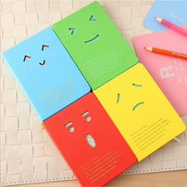 64K cute expression hardface transcript notepad 5 color (expression different) day scorebook