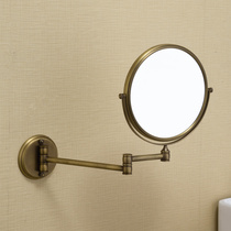 Bathroom wall-mounted rotating vanity mirror folding vanity mirror toilet telescopic mirror double-sided push-pull magnifying Beauty Mirror