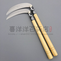 Export stainless steel three sun moon sickle harvesting wild vegetables Wheat harvesting tools Garden care mowing tools