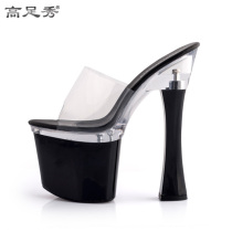Sexy super high heels 2020 summer 19cm thick heel hate sky high cool drag women wear thick bottom large size 44 stable non-slip