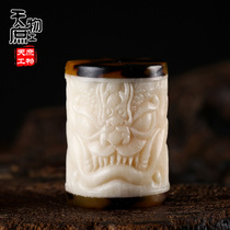 Natural Bull Bone Two-Pass Recessed Engraving Tap Top Pearl Lezi Waist Bead Accessories Beads Sepal Beads Handstring Accessories S