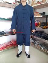 Taoist robe Taoist clothing pair collar dress spring summer autumn blue double-breasted short jacket = coat and pants