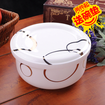 High temperature resistant microwave oven for baby steamed egg bowl ceramic bowl with lid household instant noodle bowl office worker bone china lunch box
