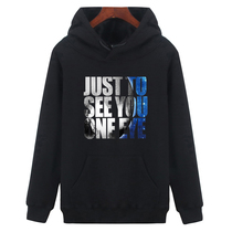 Warm clothes mens pullover hooded Korean trend students plus velvet padded casual sports coat mens velvet jacket