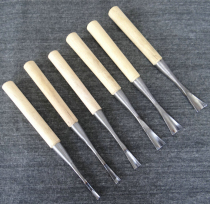 Dongyang special Iriui manual woodworking carving knife Carving chisel wood carving knife Grinding with a billet deep round knife