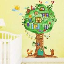 Removable Wall Sticker Animal Cartoon Tree Kindergarten Bedroom Background Wall Children Room Sticker Playground Decoration Sticker